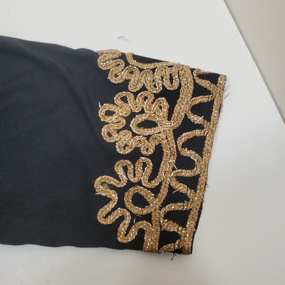 Catherine's Black Gold Embellished Trim Top  Holiday Party Women's Plus Size 2X - Picture 4 of 14